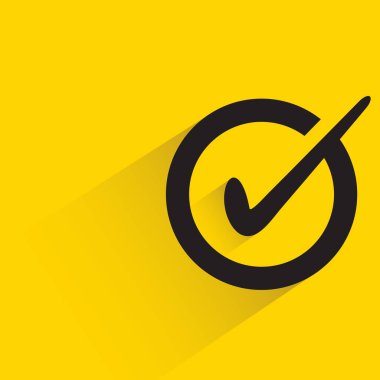 check mark symbol on yellow background