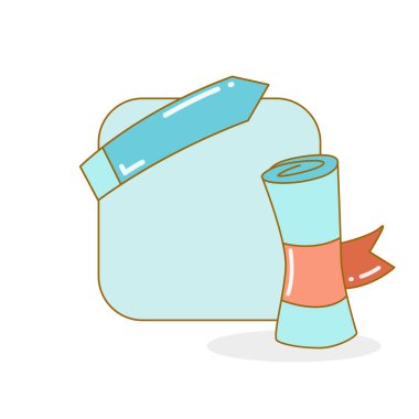 blank board and reminder note with diploma vector illustration