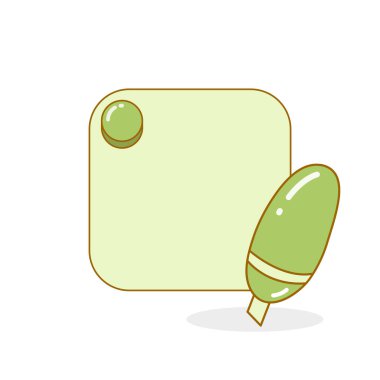 blank board and reminder note with highlighter vector illustration