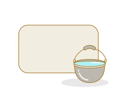 Boş tahta ve pişirme kabı çizimi