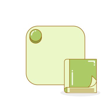 boş tahta ve hatırlatıcı not vektör illüstrasyonlu