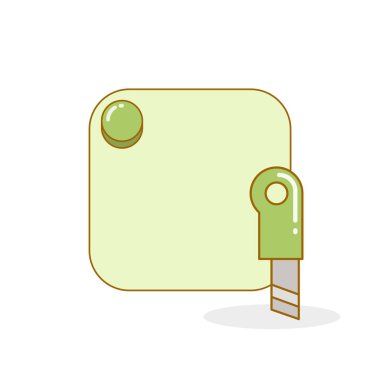 Boş tahta ve hatırlatıcı not ile daha keskin bıçak vektör çizimi