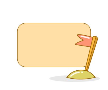 Bayrak vektör illüstrasyonlu boş not tahtası