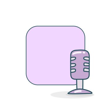 Mikrofon simgesi olan boş tahta