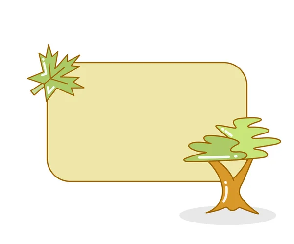 Tablero Blanco Con Árbol Arce Hoja Vector Ilustración — Vector de stock