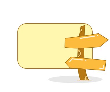 Sokak levhası vektör illüstrasyonlu boş not tahtası