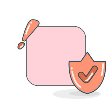 Güvenli kalkanlı boş tahta ve işaret simgesini kontrol et