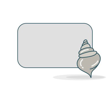 Deniz kabuğu vektör illüstrasyonlu boş not tahtası