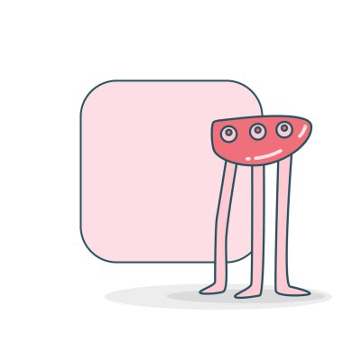 Canavar vektör illüstrasyonlu boş not tahtası