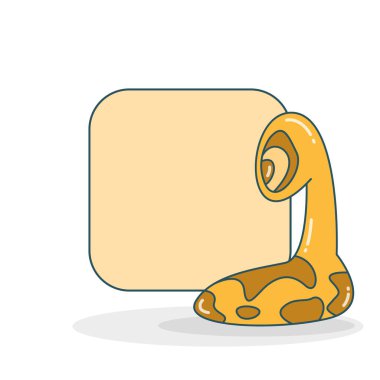 Canavar vektör illüstrasyonlu boş not tahtası