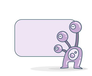 Canavar vektör illüstrasyonlu boş not tahtası