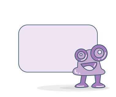 Canavar vektör illüstrasyonlu boş not tahtası