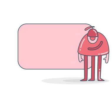 Canavar vektör illüstrasyonlu boş not tahtası