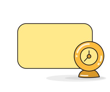 Alarm saat vektör illüstrasyonlu boş not tahtası