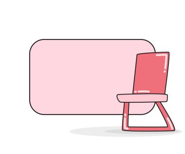 Sandalye vektör illüstrasyonlu boş not tahtası