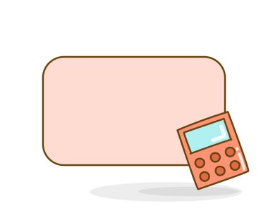 Hesap makinesi vektör illüstrasyonlu boş not tahtası