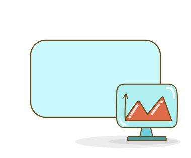 Bilgisayar vektör illüstrasyonunda grafiği olan boş bir not tahtası