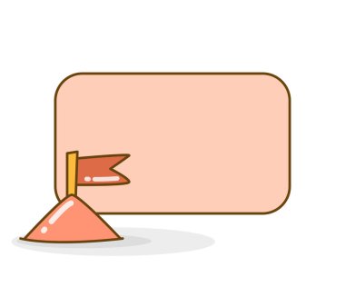 Bayrak vektör illüstrasyonlu boş not tahtası