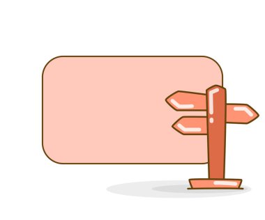 Sokak levhası vektör illüstrasyonlu boş not tahtası