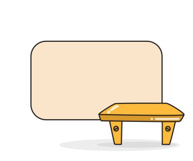 Küçük tablo vektör illüstrasyonlu boş not tahtası