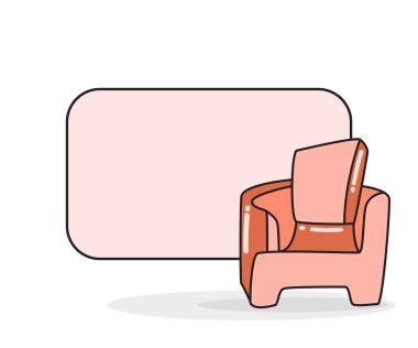 Sandalye vektör illüstrasyonlu boş not tahtası