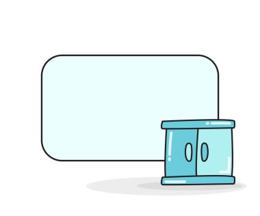 Dolap vektör illüstrasyonlu boş not tahtası