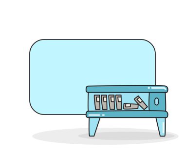 Kitaplık vektör illüstrasyonlu boş not tahtası