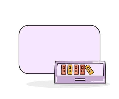 Kitaplık vektör illüstrasyonlu boş not tahtası