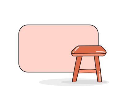 Sandalye vektör illüstrasyonlu boş not tahtası