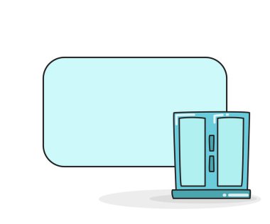 Dolap vektör illüstrasyonlu boş not tahtası