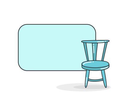 Sandalye vektör illüstrasyonlu boş not tahtası