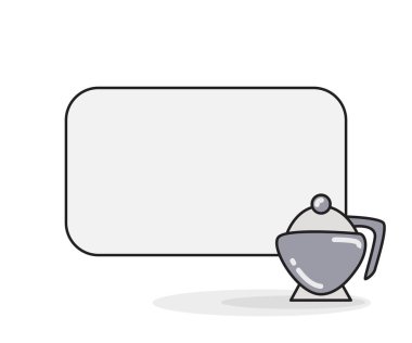 Kettle vektör illüstrasyonlu boş not tahtası