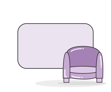 Sandalye vektör illüstrasyonlu boş not tahtası