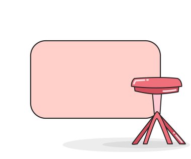 Sandalye vektör illüstrasyonlu boş not tahtası