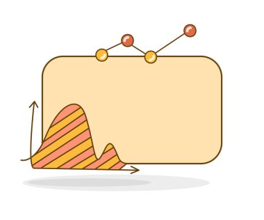 Grafik ve grafik vektör illüstrasyonlu boş not tahtası