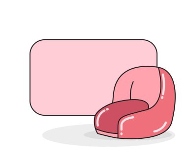 Kanepe vektör illüstrasyonlu boş not tahtası