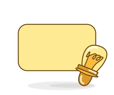 Ampul vektör resimli boş not tahtası