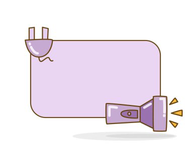 El feneri ve dolgu vektörü illüstrasyonlu boş not tahtası