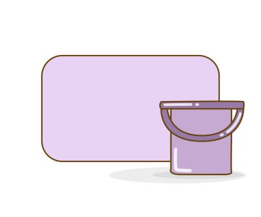 kova vektör illüstrasyonlu boş not tahtası