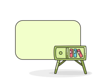 Kitaplık vektör illüstrasyonlu boş not tahtası