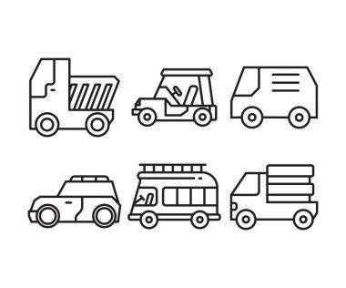 Araba simgeler vektör çizim ayarla