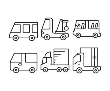 Araba simgeler vektör çizim ayarla