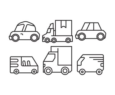 Araba simgeler vektör çizim ayarla