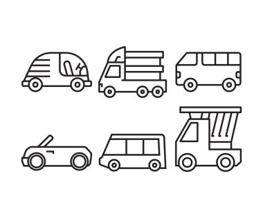 Araba simgeler vektör çizim ayarla