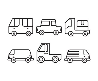 Araba simgeler vektör çizim ayarla