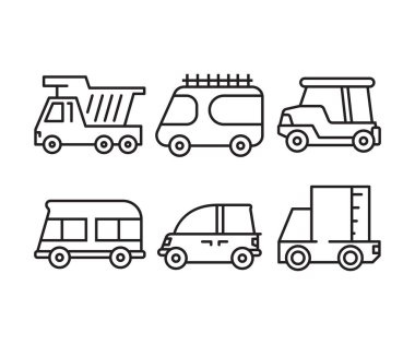 Araba simgeler vektör çizim ayarla