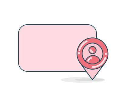 İnsanların haritası olan boş not tahtası simge vektör illüstrasyonu