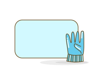 Eldiven vektör illüstrasyonlu boş not tahtası