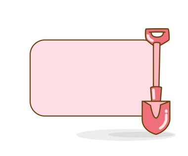 Bahçe kürek vektör illüstrasyonlu boş not tahtası