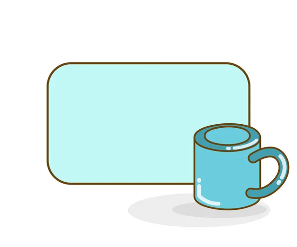 Blanco Notitiebord Met Koffie Cup Vector Illustratie — Stockvector